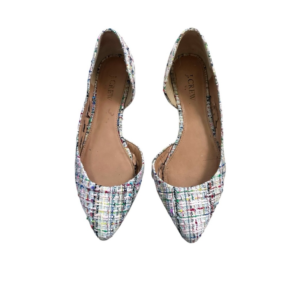J. Crew Multicolor Tweed Pointed-Toe Flats